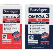 Resim Sorvagen Omega 3 Epa Plus 60 Kapsül & Sorvagen Omega 3 High Dha Norveç Balık Yağı 50 Kapsül 2'li 