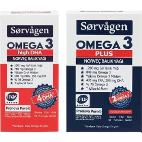 Resim Sorvagen Omega 3 Epa Plus 60 Kapsül & Sorvagen Omega 3 High Dha Norveç Balık Yağı 50 Kapsül 2'li 