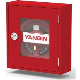 Resim Alperen Öztürk 1" Tek Kapaklı Cam Kapak 25 mt Hortumlu 0.90 mm Yangın Dolabı Tse' Li Sıva Üstü 