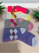 Resim RENKYAPI 4 Adet Kısa Çorap 5-6 Yaş Kışlık Kız Çocuk Havlu Çorap, % 80 Pamuklu Soket Çorap, 