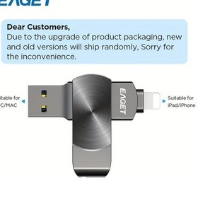 Resim Wangxi Eaget 128 Gb Çift Arayüzlü Usb 3 2 Flash Bellek İphone Uyumlu İpad Uyumlu Mac Pc Yüksek Hızlı Veri Transfer Siyah Gümüş Yeşil 