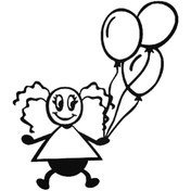 Resim Genel Markalar Balonlu Çocuk Sticker 30 X 36 Cm 