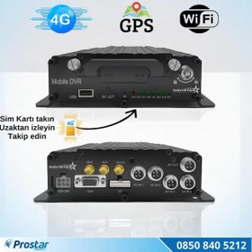 Resim Uzaktan izlemeli 4 Kanal 1080P GPS 4G WIFI B6204 Profesyonel HDD\u002FSD Mobil DVR Kayıt Cihazı 