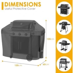 Resim Grains Global Bbq Mangal Örtüsü, Gazlı, Kömürlü Grill Koruma Brandası, Su Geçirmez, Dış Mekan Barbekü Mangal Kılıfı - 120-60-120 cm 