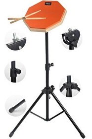 Resim Midex DD-1012-PAK Bateri Davul Çalışma Pedi Seti 12" Drum Practice Pad 