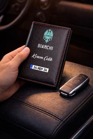 Resim HEDİYEDİYE Kişiye Özel Bianchi Logolu Termo Deri Ruhsat Kabı 