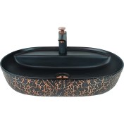 Resim Pure Concept Marble Siyah Bronz Tezgah Üstü Çanak Lavabo 