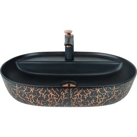 Resim Pure Concept Marble Siyah Bronz Tezgah Üstü Çanak Lavabo 