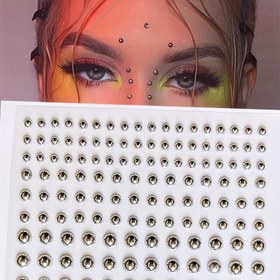 Resim 165 Parça Su Geçirmez Sahte Piercing Seti - Kendinden Yapışkanlı Burun, Dudak, Kaş Yüzükleri & Göbek Mücevherleri Bar, Müzik Festivali & Vücut Sanatı Partileri İçin, Deliksiz Yüz Stickerları 