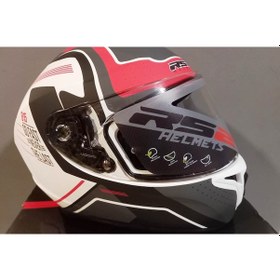 Resim Rs2 320 Dp815 Beyaz Kırmızı Siyah Kapalı Kask 