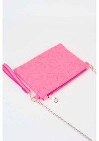 Resim Vivaq Kadın Fuşya Yıldız Nakışlı Suni Deri Bilek Ve Zincir Askılı Portföy El Ve Clutch Çanta 