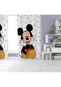 Resim Mıckey Mıkı Fare Çocuk Odası Tek Kanat Fon Perde 