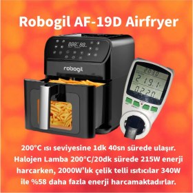 Resim 6,5 Lt Xxl Hava Fritözü Cam Kapaklı Siyah Kapağıyla Sağlıklı Pişirme 