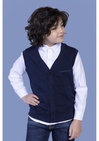 Resim Toontoy Kids Toontoy Erkek Çocuk Düğmeli Yelek Lacivert 