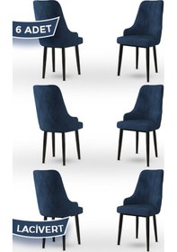 Resim Canisa Trex Serisi 1.sınıf Babyface Kumaş Siyah Metal Ayak 6 Adet Lacivert Sandalye Sandalye Lacivert Ayaklar Siyah 