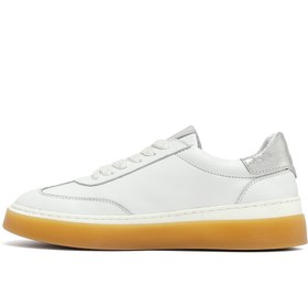 Resim Derimod Kadın Beyaz Bağcıklı Hakiki Deri Sneaker, Kışlık Spor Ayakkabı 25AFD511218 