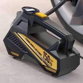 Resim Carsun 150 PSI Dijital Araba Hava Kompresörü Pompası, LED Işıklı Taşınabilir Lastik Şişirici, ABS Malzeme, Yarı Otomatik Çalışma, 12V DC Araç Fişi, Arabalar, Motosikletler, Bisikletler için, Noel, Cadılar Bayramı, Yeni Yıl, Bağımsızlık Günü, Bahar Şenliği için Uygun - Siyah, Pilsiz 