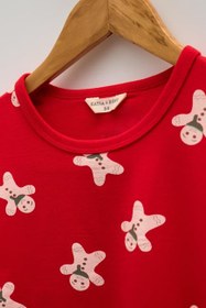 Resim Katia & Bony Çocuk Pijama Takımı New Year Desenli Kırmızı - 2-3 Yaş 