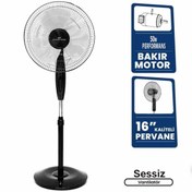 Resim GENERAL Oda Serinletici Vantilatör Sessiz Çalışma 3 Kanatlı Pervane Devrilmez Ayaklı Ayarlanabilir 16'' 50W 