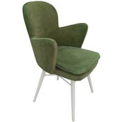 Resim Sandalye KELEBEK Dökme sünger Kayın torna RETRO ayak Babyface kumaş Yeşil El Yapım 