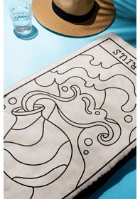 Resim Dijital Baskı Plaj Deniz Havlusu Kova Burcu Desenli Peştamal Hvl0051 Renkli 