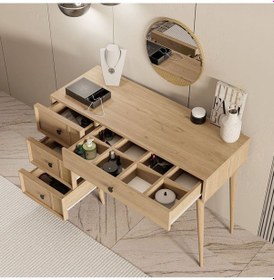 Resim 2254 Rose Ahşap Ayaklı Mdf Çerçevli Makyaj Masası Sepet-yunus 