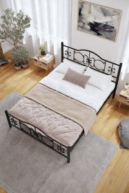 Resim ARGİMO Pero Çift Kişilik Ferforje Metal Karyola Siyah 