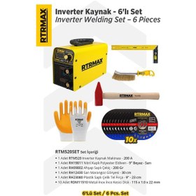 Resim Rtm520set Inverter Kaynak Makinası - 6'lı Set -eldiven-çekiç-gönye-tel Fırça-kesici Disk 