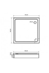 Resim ERİKMANN 90*90 Siyah Duş Teknesi Panelli H16 Hijyenik 