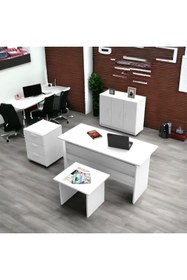 Resim L'occi Concept Diego Abce Ofis Masa Sehpa Keson Klasör Dolabı 4'lübüro Masa Takımı Beyaz 