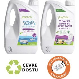 Resim Jenovin Sifon Temizliği Karavan & Tekne Tuvalet Wc Atık Kimyasalları Lavanta Kokulu 3L | Katı Atık Parçalama 