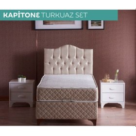 Resim Nivabaza Niva Turkuaz Tek Kişilik Baza Başlık Yatak Seti Solid 