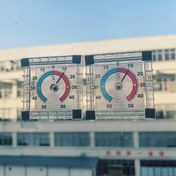 Resim 2 adet Kare Plastik Kapı & Pencere Termometreleri - Dış Mekan, Hafif, Elektrik Gerektirmez, Celsius/Fahrenheit Ölçeği ile Kolay Okunur Dijital Ekran 