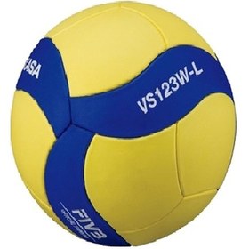 Resim Mikasa VS123W-L Sentetik Deri Voleybol Topu Mavi Sarı Mavi - Sarı 