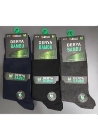 Resim Derya Erkek Dikişsiz 4 Mevsim Bambu Uzun Çorap 12 Adet Cok Renklı 