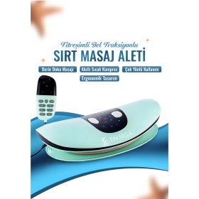 Resim Termal Terapi Fonksiyon Derin Doku Sırt Masaj Aleti Titreşimli Bel Traksiyon Cihazı Yeşil 