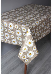 Resim Elyaf Silinebilir Pvc Muşamba Masa Örtüsü 1754-1 Minipapatya Kahverengi 