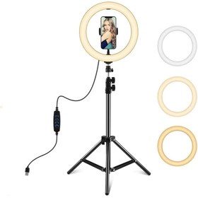 Resim Kyrotech Light Led Sürekli Işık 12 Inch Youtuber Light Kuaför Işığı Işık Ayaklı Tripod 