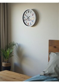 Resim 36 Cm Beyaz Çocuk Odası Duvar Saati Açık 