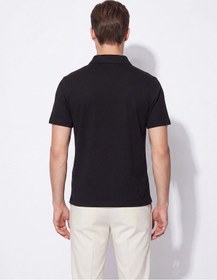 Resim Efor Slim Fit Pamuklu Kıvrılmaz Polo Yaka Siyah Tişört Ts 928 
