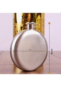 Resim Perlotus 5 Oz 150 Cc Hunili Çelik Viski Yuvarlak İçki Cep Matarası Gri 