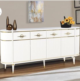 Resim Beyaz - Gold Sinem Oval Konsol Beyaz - Gold 