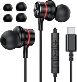 Resim MOSWAG USB C Kulaklıklar, Kablolu Kulaklıklar Kulak İçi Tip C Kulaklık, Mikrofon ve Ses Kontrolü HiFi Stereo Tip C Kulaklıklar iPhone 16 15 Pro Max, Galaxy S25 S24 FE Ultra Google Pixel-1Pack 