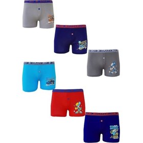 Resim Tutku 6Lı Erkek Çocuk Renkli Baskılı Boxer Külot 