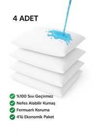 Resim Oznhome Yastık Alezi 4 Adet Beyaz 