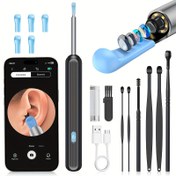 Resim Inskam görsel kulak temizleme aparatı kamera ve ışık ile, 6 kulak kaşığı kılıfı ve 7 parça kulak kaşıyıcı seti, WiFi'ye bağlanabilir, pil/USB çift kullanım, lityum pil, tüm cep telefonları için uygun, güvenli ve rahat kulak temizliği 