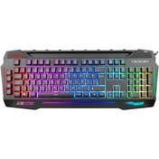 Resim Rampage KB-R63 STAGE Siyah 4 Makro Fonksiyon Sese Duyarlı Işıklı RGB Q USB +Ses Mik Çıkışlı Oyuncu Klavyesi 