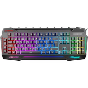 Resim Rampage KB-R63 STAGE Siyah 4 Makro Fonksiyon Sese Duyarlı Işıklı RGB Q USB +Ses Mik Çıkışlı Oyuncu Klavyesi 