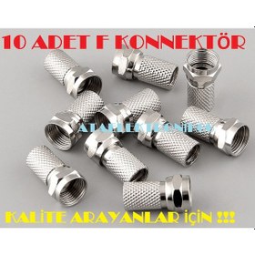 Resim 10 Adet F Konnektör Jak Aparat Uydu Anten Kablo Ucu 