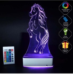 Resim Özel Tasarım Şahlanan At 3D Led Lamba (459258879) 